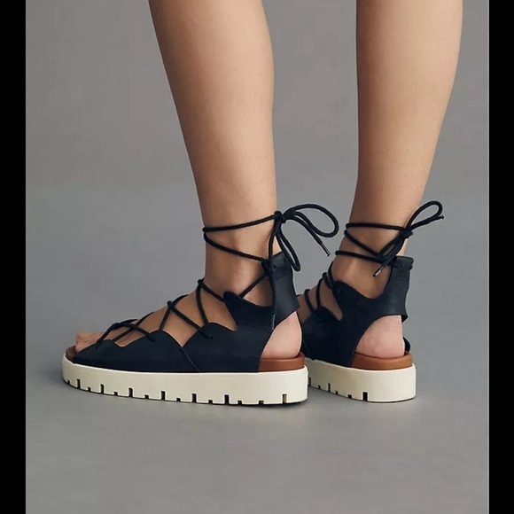 Pilcro - black, tie up gladiator active sandal, 40/9 - Picture 1 of 11